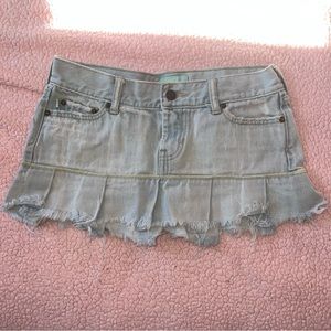 Vintage Y2K Jean denim Mini Skirt Hollister Brand 2000s skirt